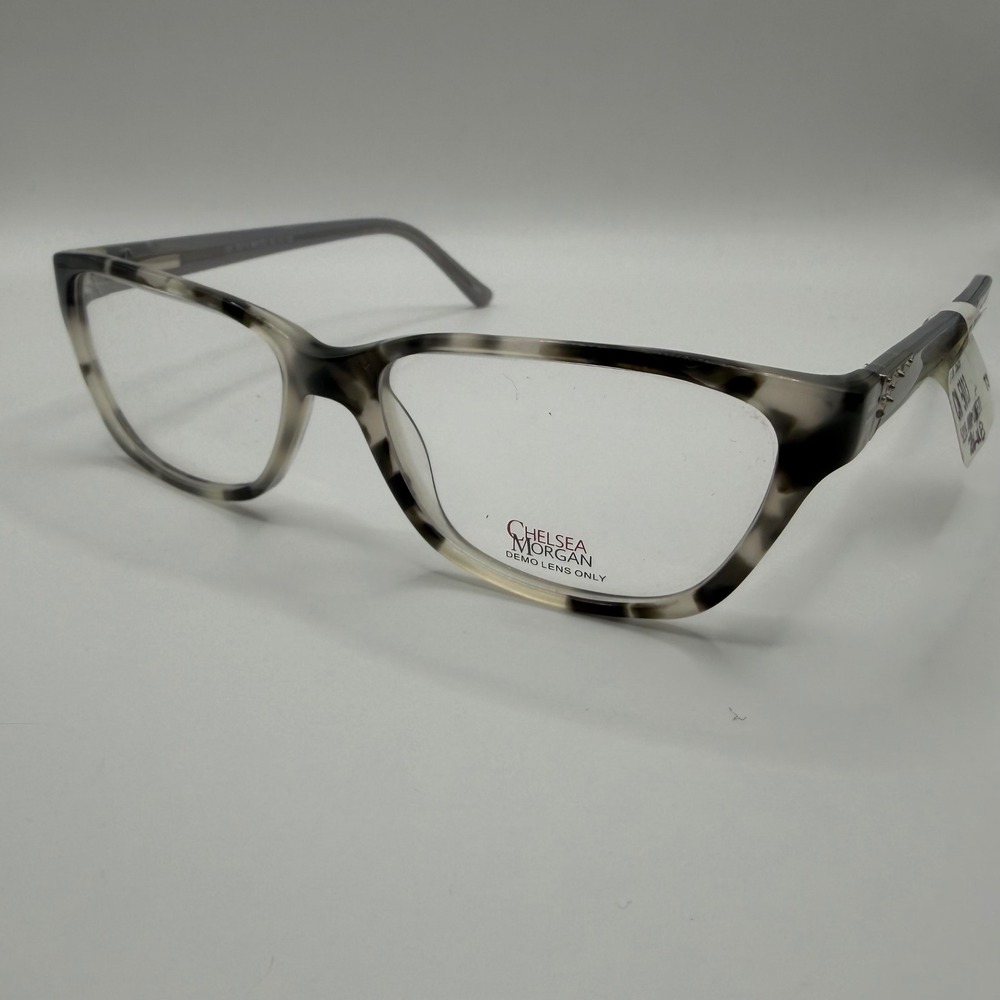 Chelsea Morgan CM 5013 BK/TO‎ Women's Eyeglasses Frames Tortoise Blue Accent